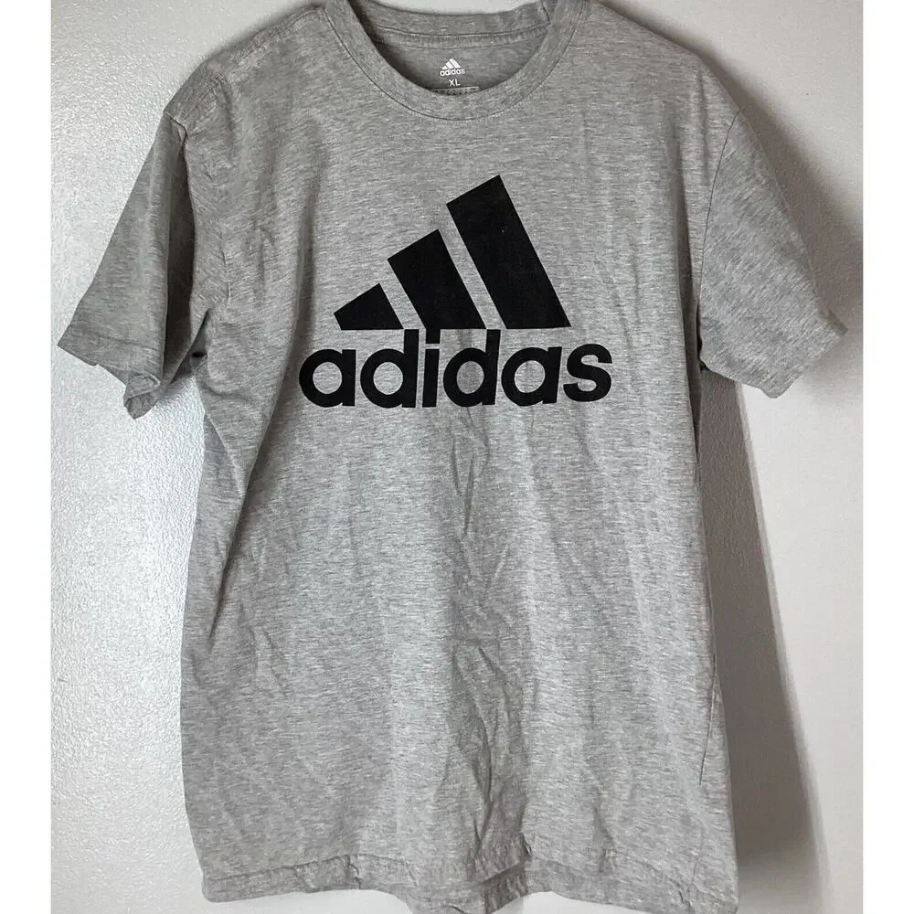 Adidas Men TShirt Golf XL Gray Heather Short Sleeve Crew Neck Pullover